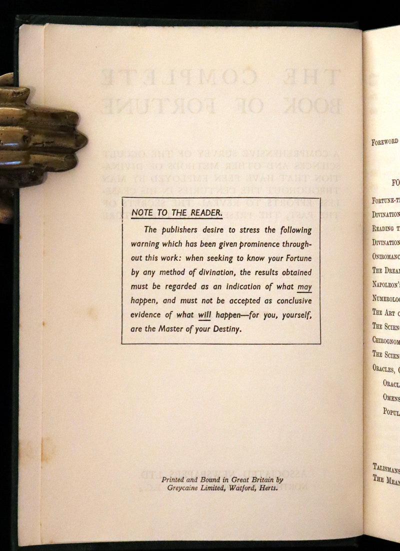 1930 Rare Book - The Complete Book of Fortune, Occult Sciences And Divination