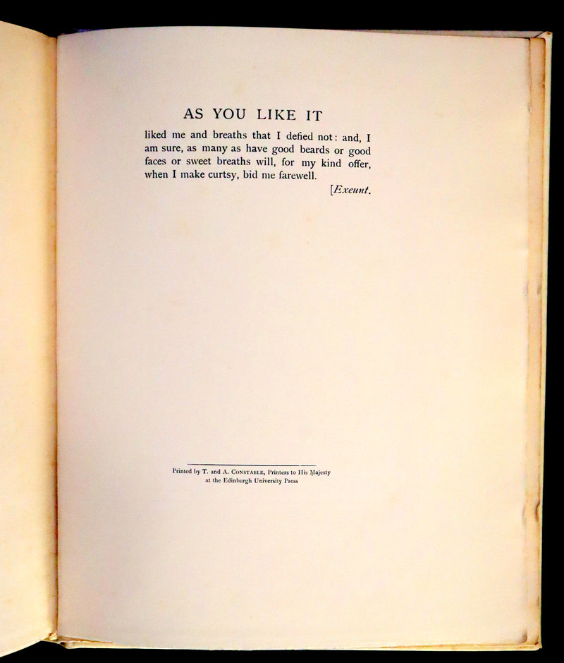 1909 Signed Edition - Shakespeare's As You Like It, Illustrated by Hugh Thomson