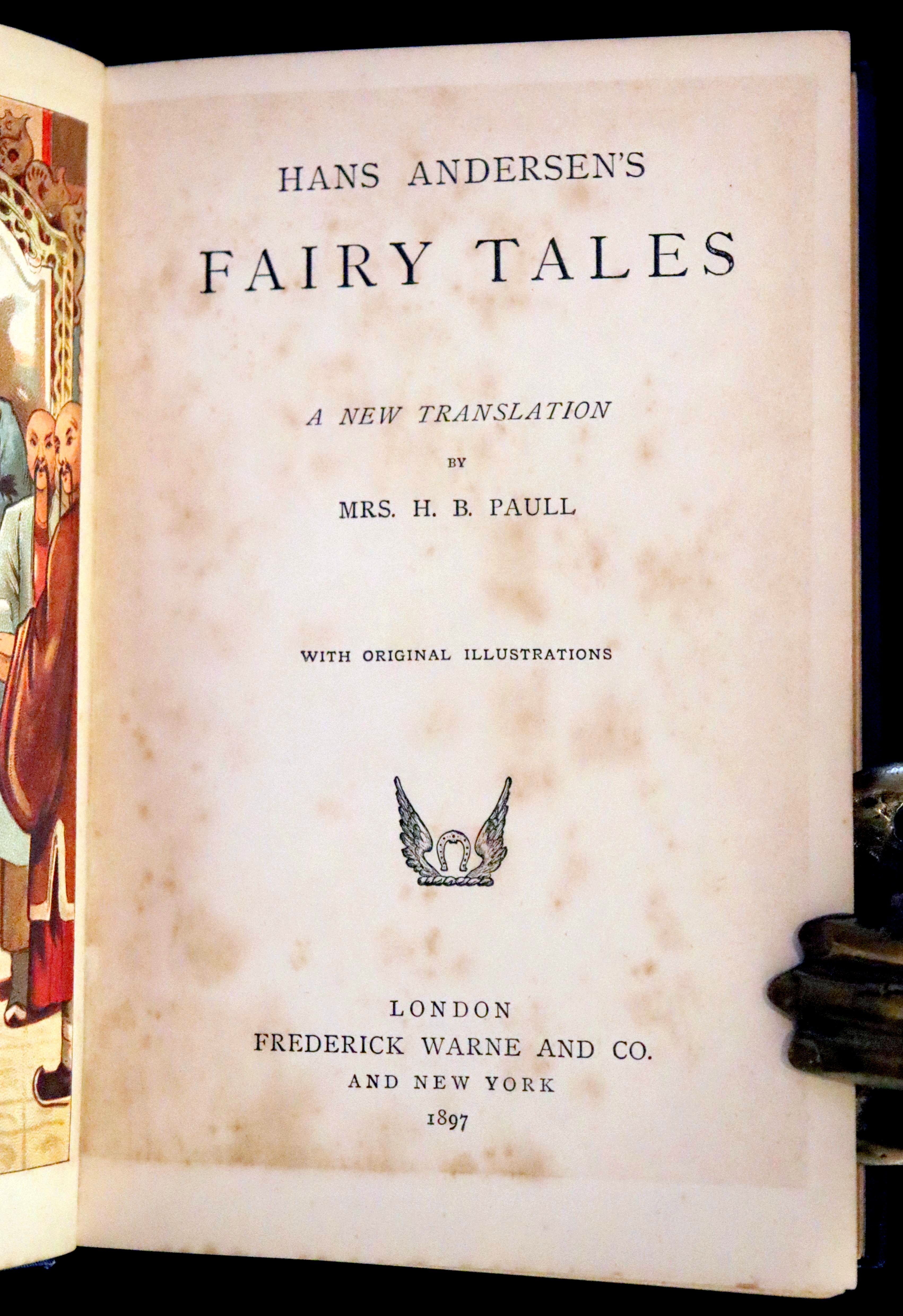 1897 Rare Book - Hans Christian Andersen's Fairy Tales with