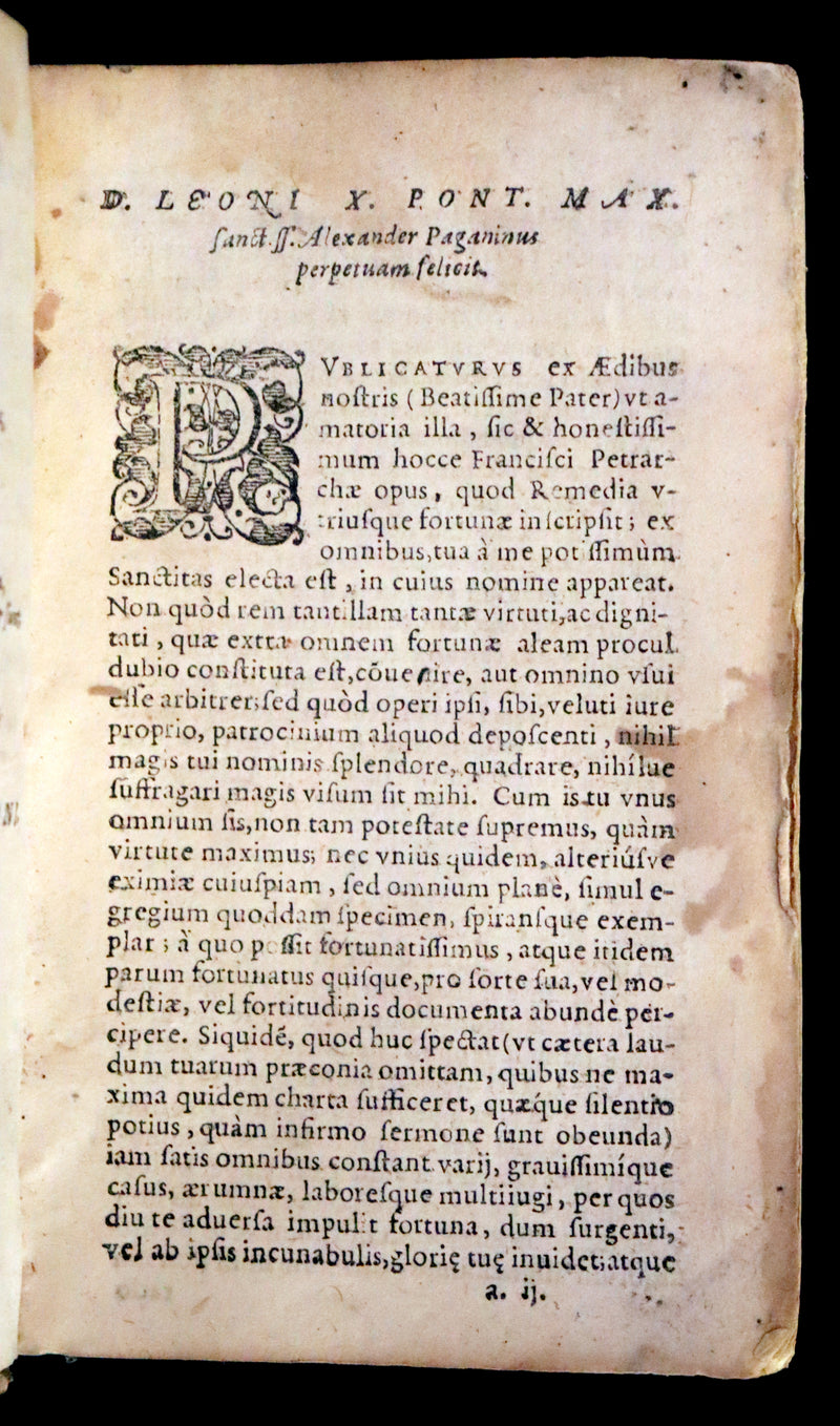 1600 Rare Book - Petrarch's Remedies for Fortune De Remediis Utriusque Fortunae