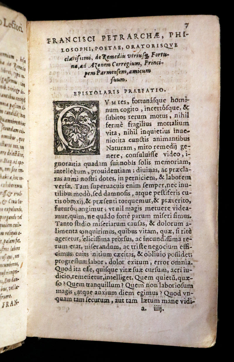 1600 Rare Book - Petrarch's Remedies for Fortune De Remediis Utriusque Fortunae