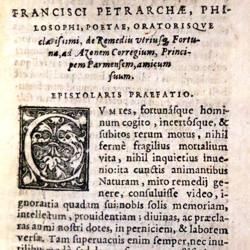 1600 Rare Book - Petrarch's Remedies for Fortune De Remediis Utriusque Fortunae