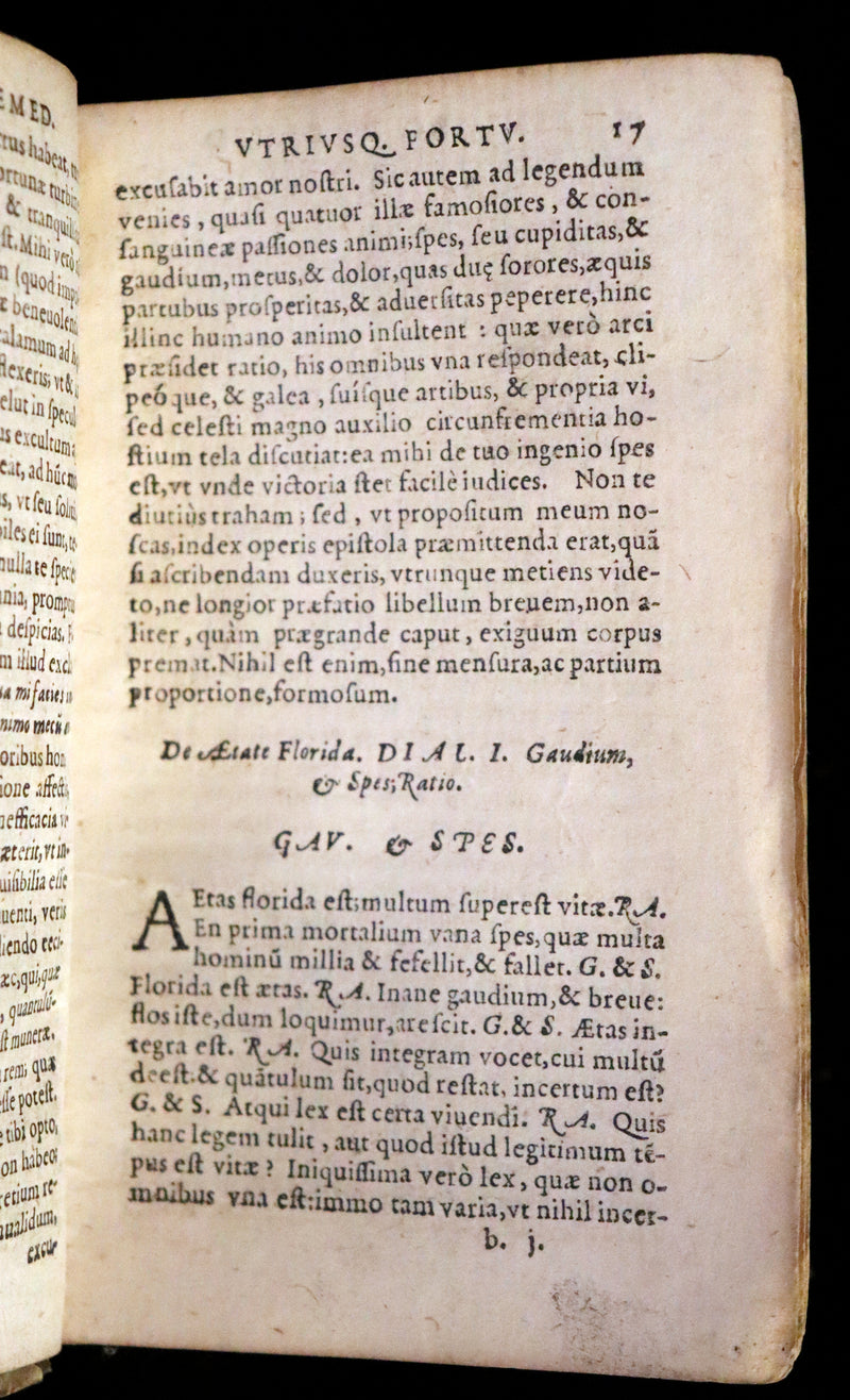 1600 Rare Book - Petrarch's Remedies for Fortune De Remediis Utriusque Fortunae