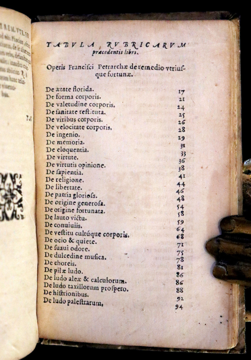 1600 Rare Book - Petrarch's Remedies for Fortune De Remediis Utriusque Fortunae
