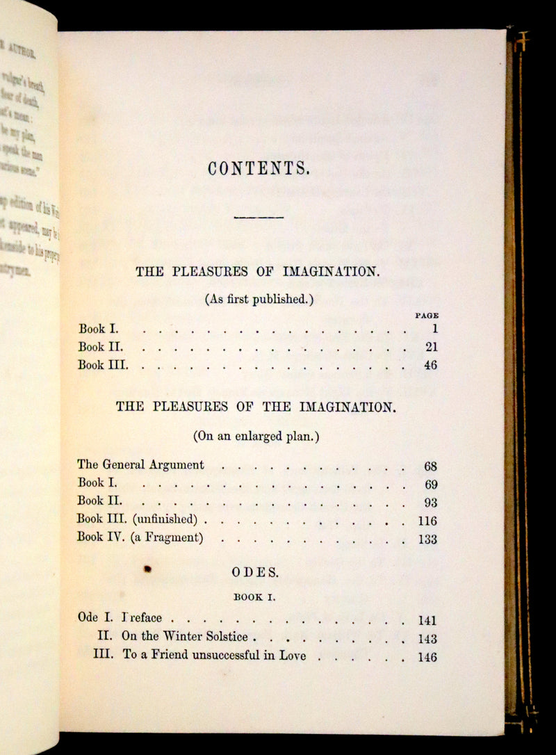 1853 Rare Book - The Pleasures of the Imagination by Mark Akenside
