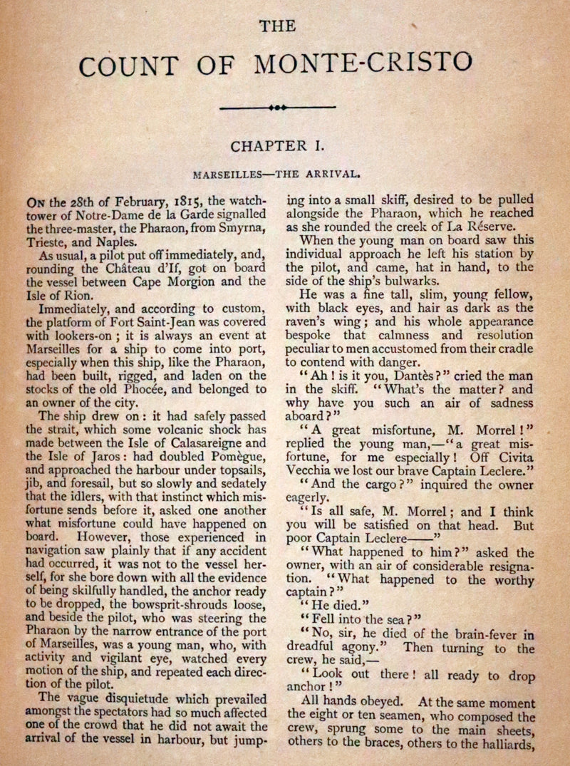 1896 Scarce Book - The  Count of Monte-Cristo by Alexandre Dumas