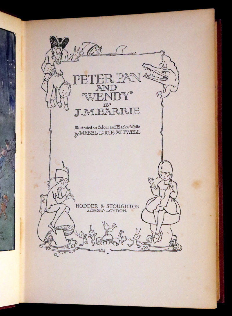 1925 Rare Book - Peter Pan and Wendy Illustrated by Mabel Lucie Attwell