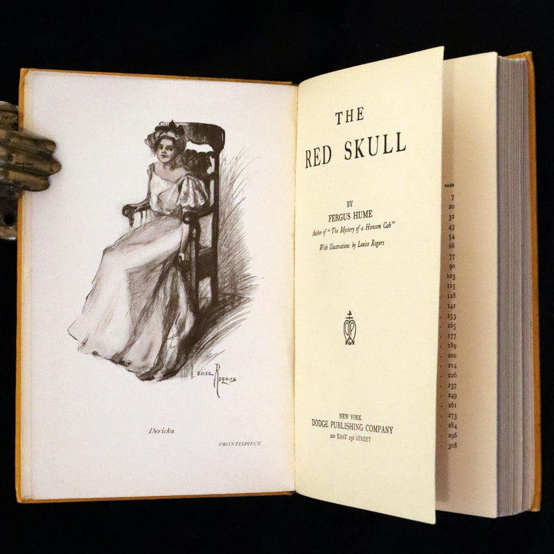 1908 First US Edition - The Red Skull, a thrilling mystery novel by Fergus Hume