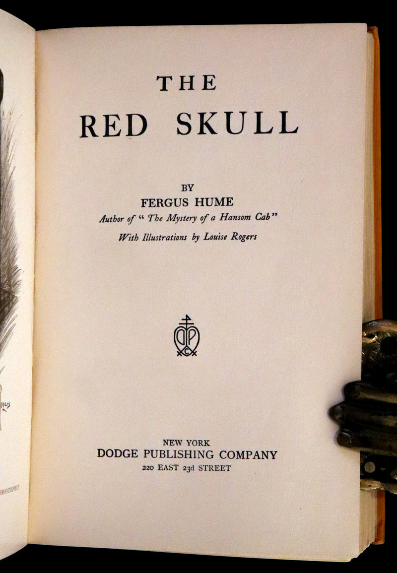 1908 First US Edition - The Red Skull, a thrilling mystery novel by Fergus Hume