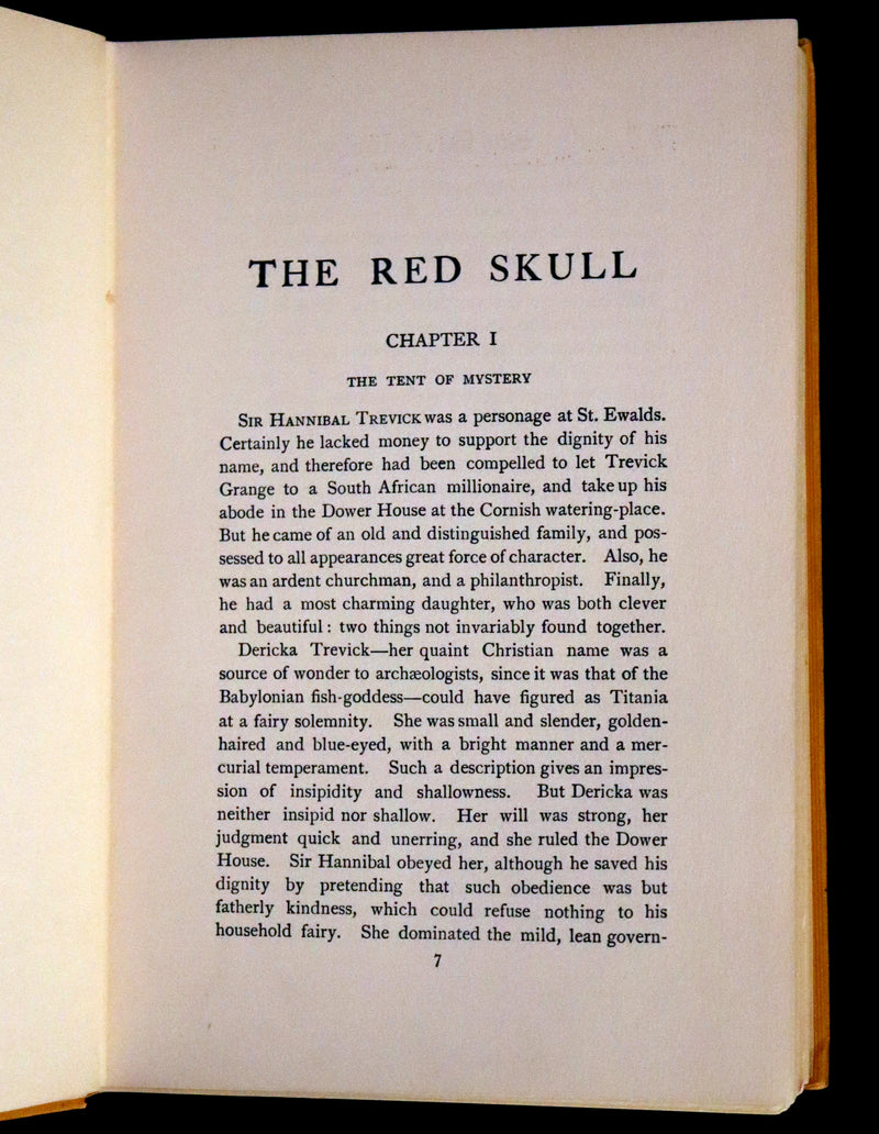 1908 First US Edition - The Red Skull, a thrilling mystery novel by Fergus Hume