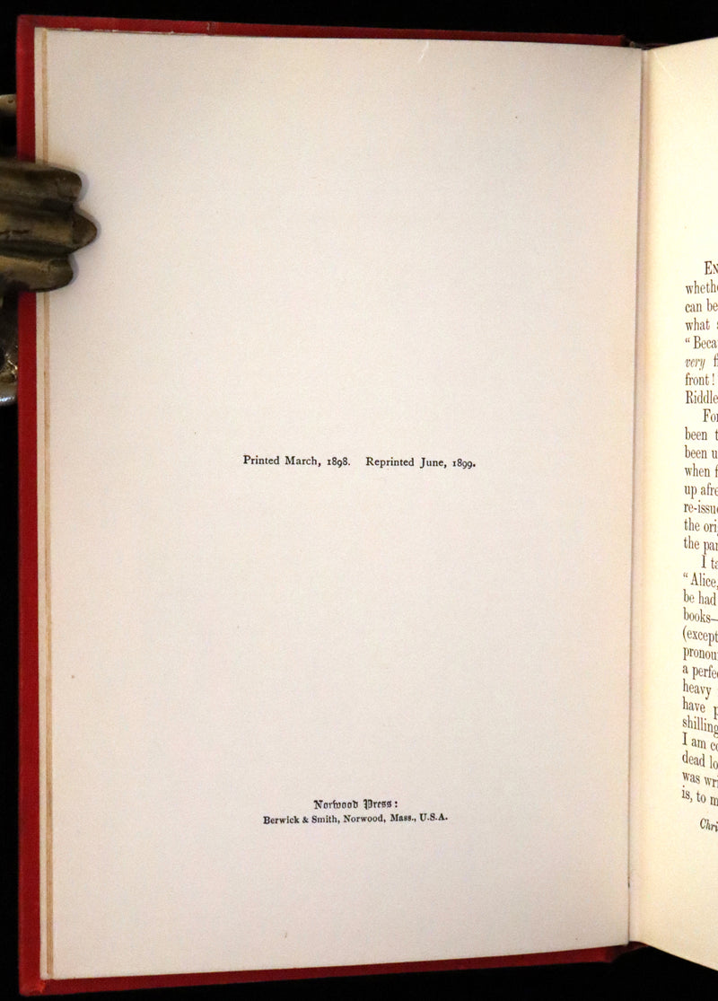 1899 Rare Book - Alice' Adventures in Wonderland by Lewis Carroll