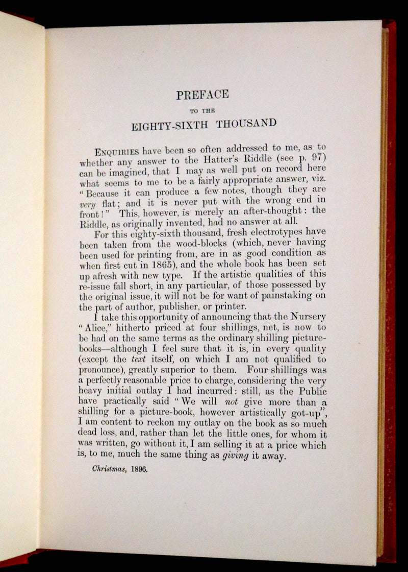 1899 Rare Book - Alice' Adventures in Wonderland by Lewis Carroll