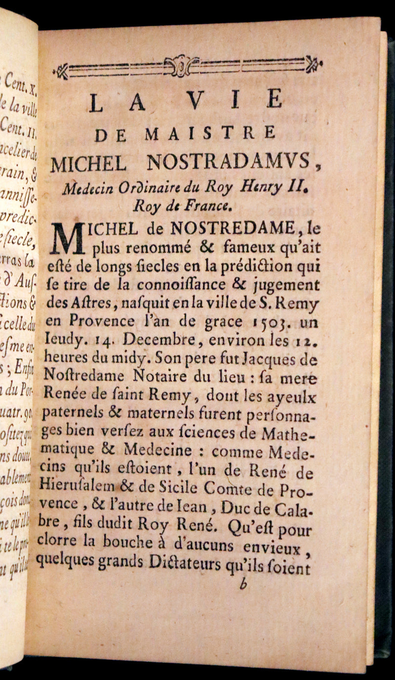 1669 Scarce French Book ~ Nostradamus Prophecies ~ Les Vrayes Centuries.