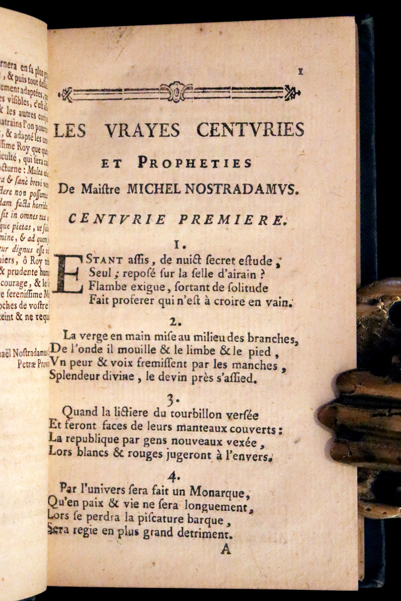 1669 Scarce French Book ~ Nostradamus Prophecies ~ Les Vrayes Centuries.