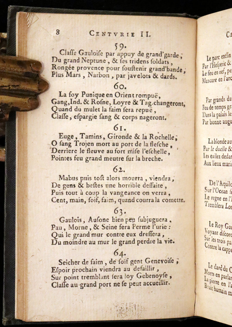 1669 Scarce French Book ~ Nostradamus Prophecies ~ Les Vrayes Centuries.