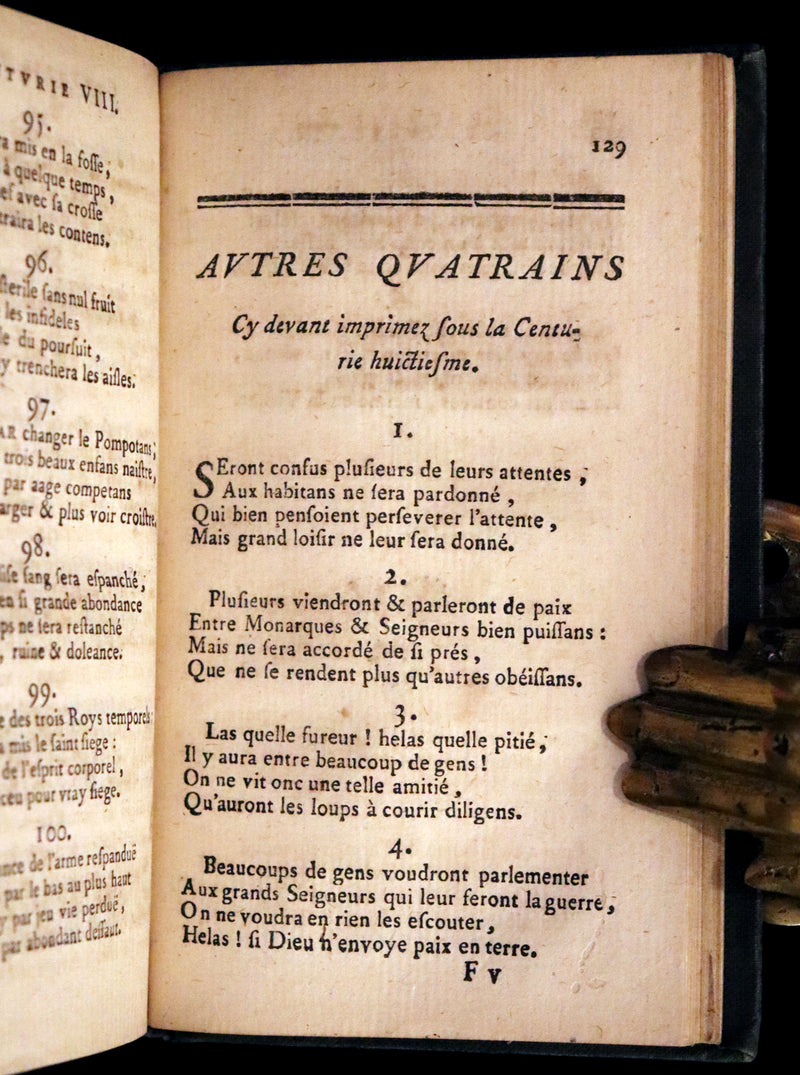 1669 Scarce French Book ~ Nostradamus Prophecies ~ Les Vrayes Centuries.