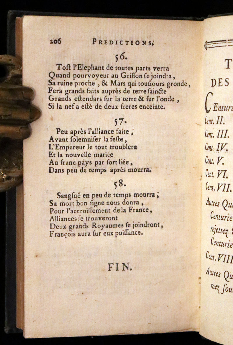 1669 Scarce French Book ~ Nostradamus Prophecies ~ Les Vrayes Centuries.