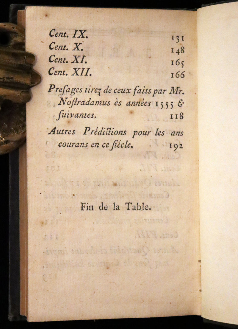 1669 Scarce French Book ~ Nostradamus Prophecies ~ Les Vrayes Centuries.