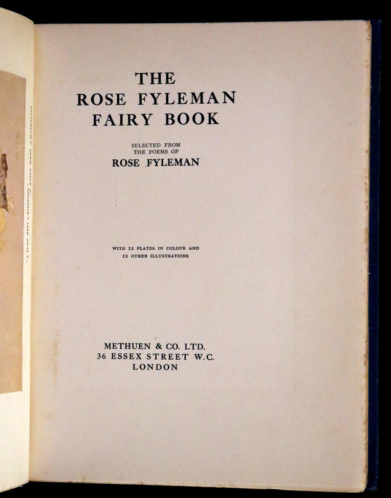 1923 First Edition- The Rose Fyleman Fairy Book Illustrated by Hilda T. Miller