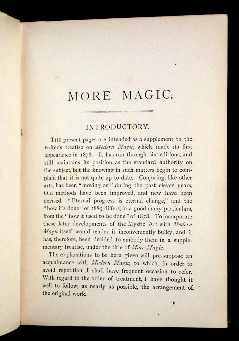 1893 Rare Book - More Magic, A Practical Treatise by Professor Hoffmann