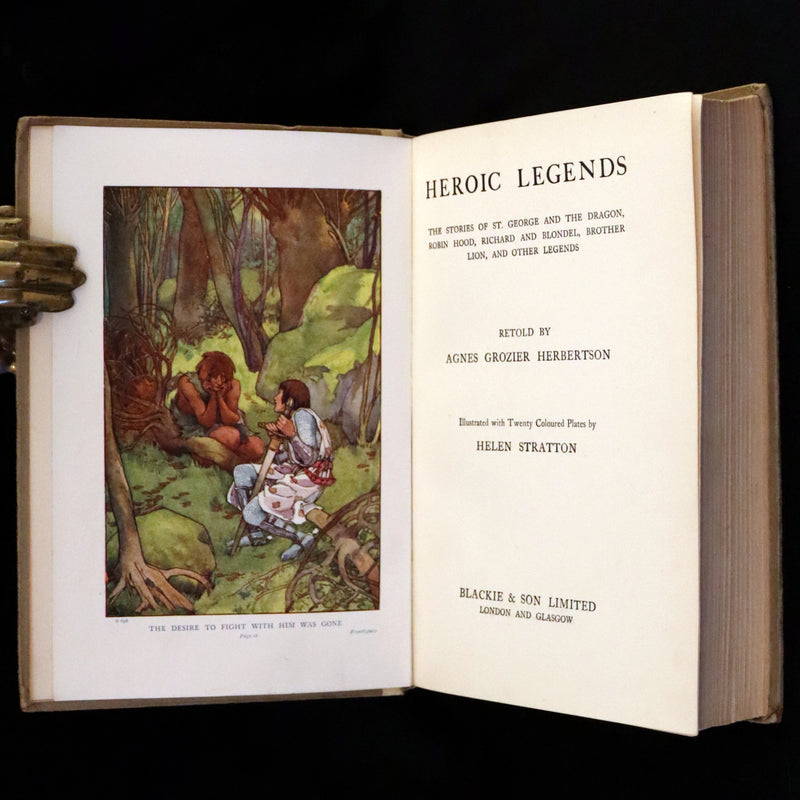 1908 Rare First Edition - Heroic Legends illustrated by Helen Stratton