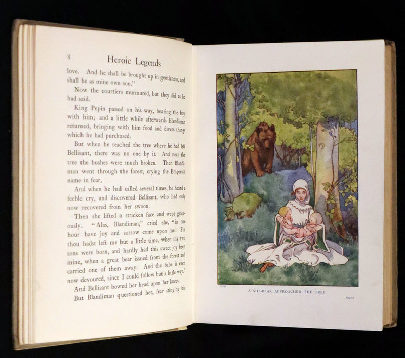 1908 Rare First Edition - Heroic Legends illustrated by Helen Stratton
