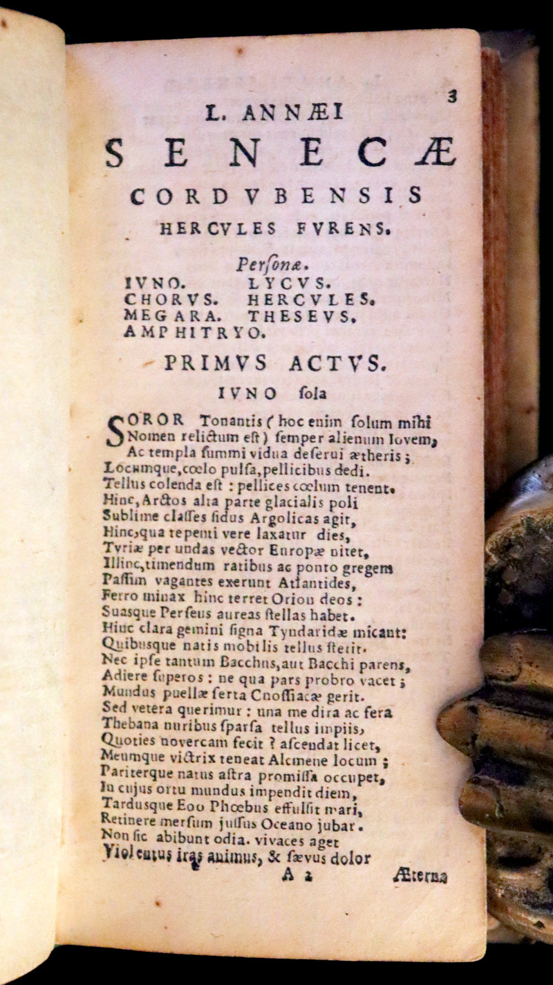 1628 Rare Latin Book - Seneca, L. Annæi Senecæ - Tragedies, Oedipus, Hercules