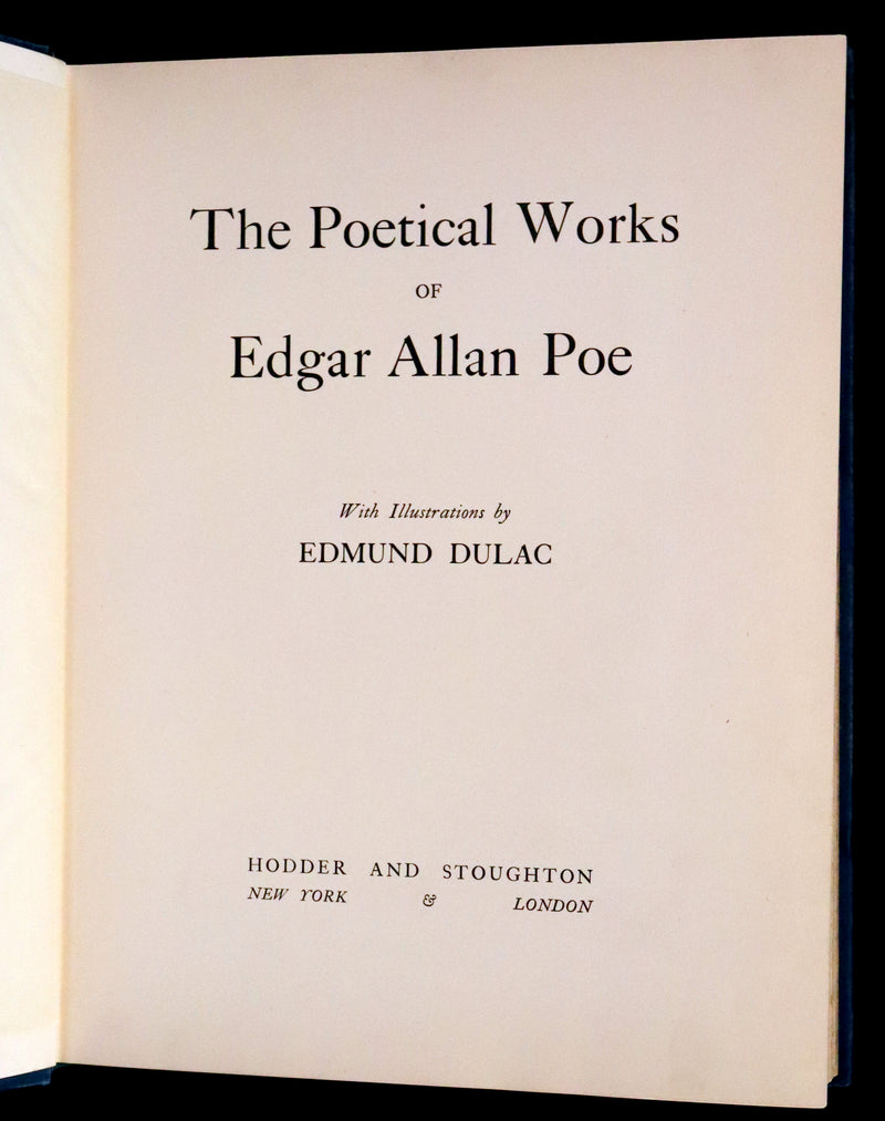 1912 First Edition - Poems of Edgar Allan Poe Illustrated By Edmund Dulac