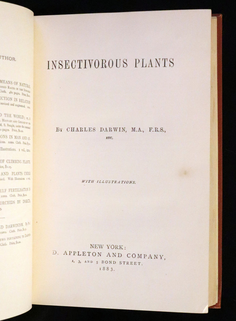1883 Rare Book - Insectivorous Plants by Charles Darwin. Illustrated.