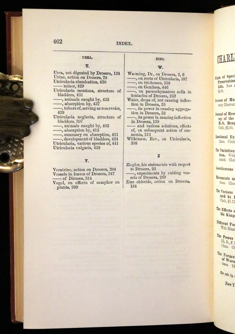 1883 Rare Book - Insectivorous Plants by Charles Darwin. Illustrated.