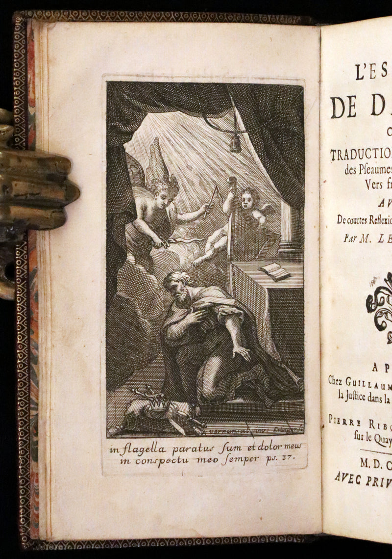 1698 Rare French Book - David's Book of Psalms, Pseaumes de David by M. Le Noble