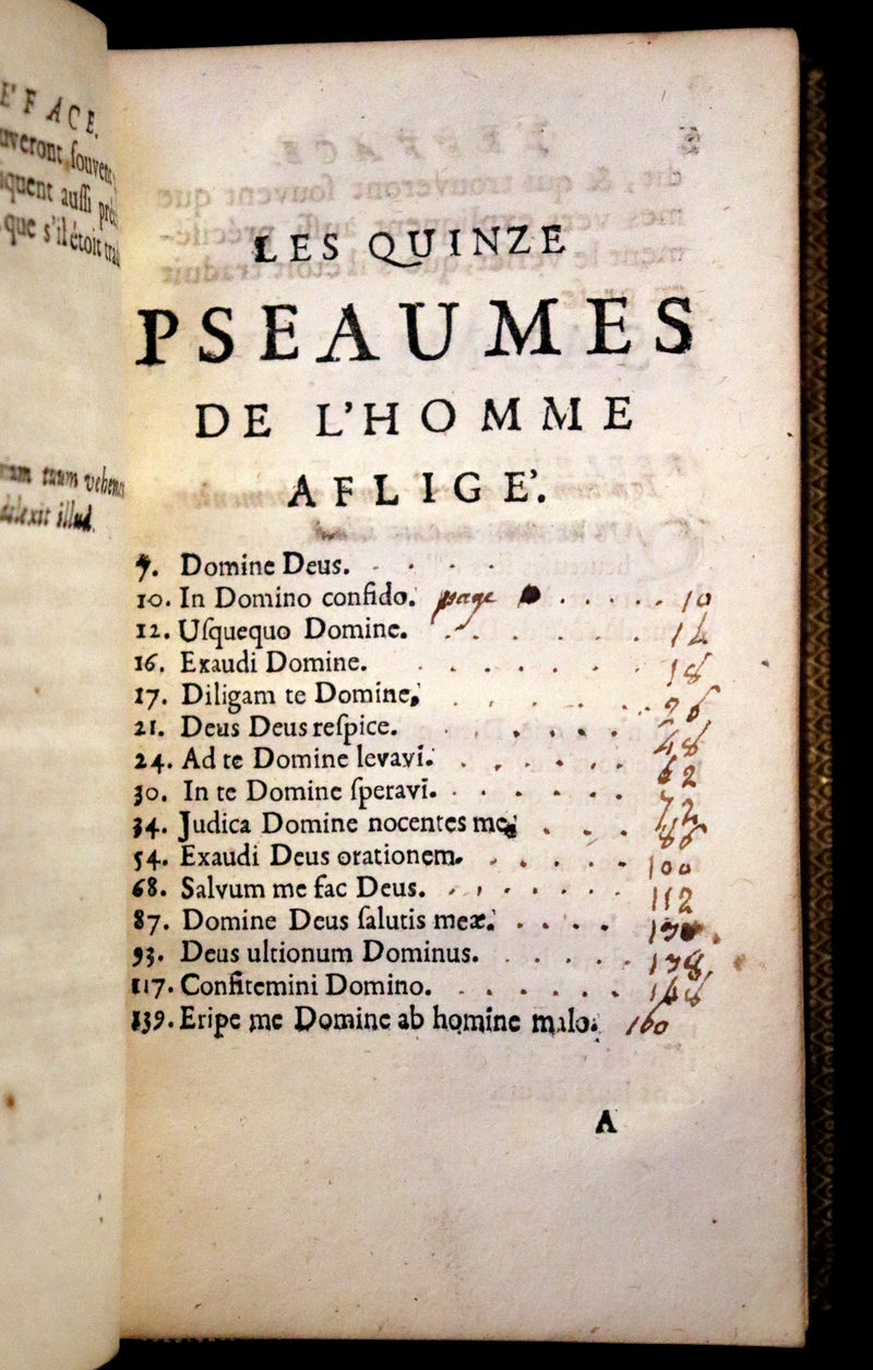 1698 Rare French Book - David's Book of Psalms, Pseaumes de David by M. Le Noble