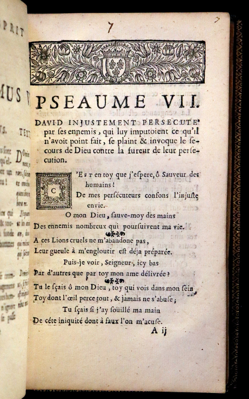 1698 Rare French Book - David's Book of Psalms, Pseaumes de David by M. Le Noble