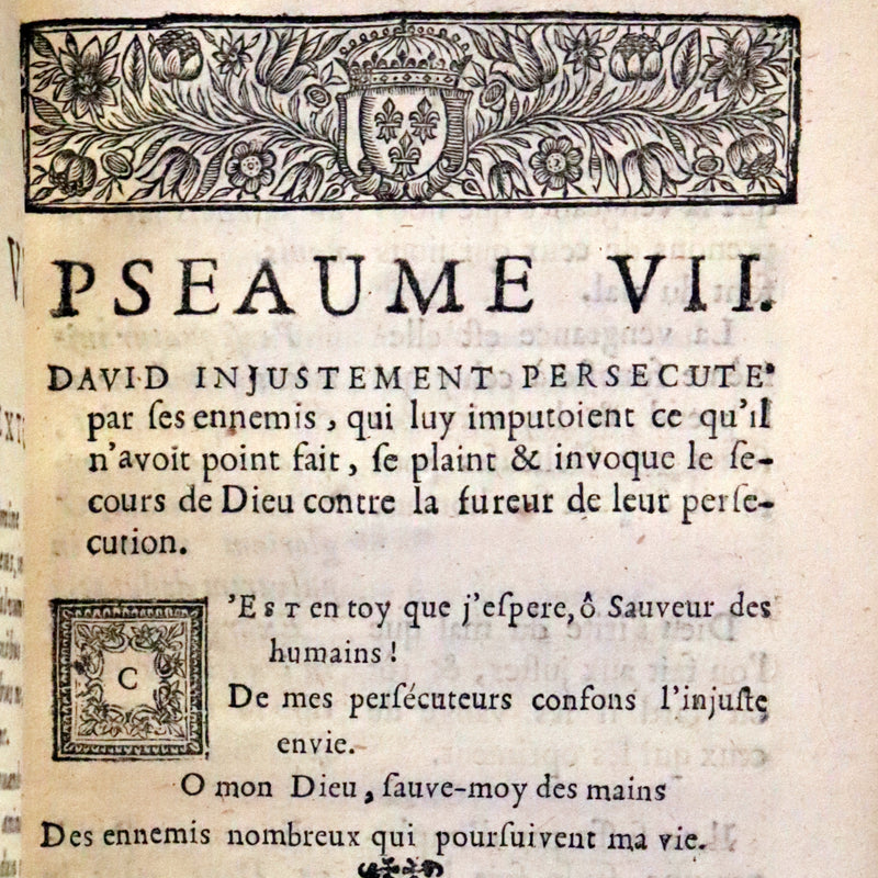 1698 Rare French Book - David's Book of Psalms, Pseaumes de David by M. Le Noble