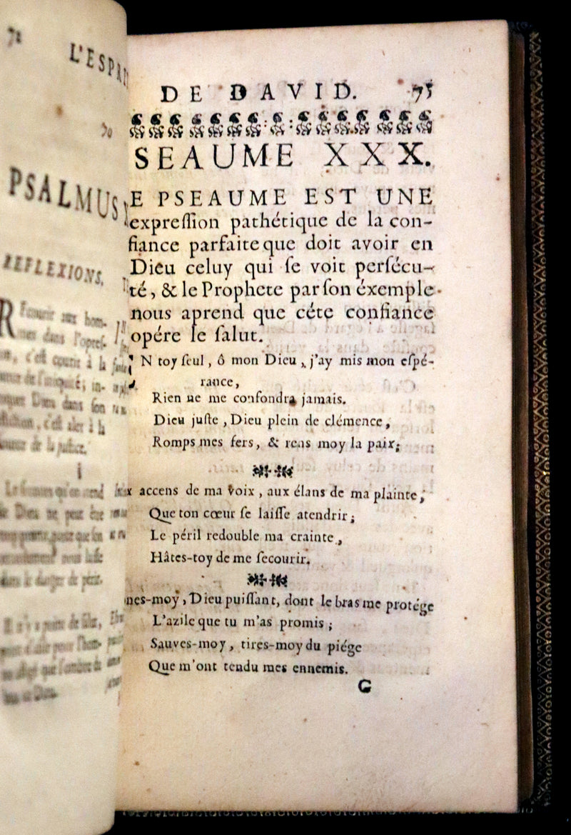 1698 Rare French Book - David's Book of Psalms, Pseaumes de David by M. Le Noble