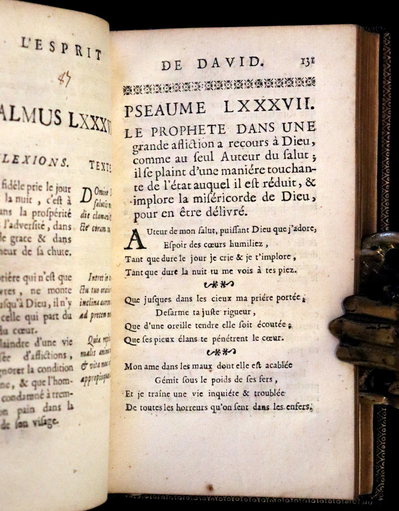 1698 Rare French Book - David's Book of Psalms, Pseaumes de David by M. Le Noble