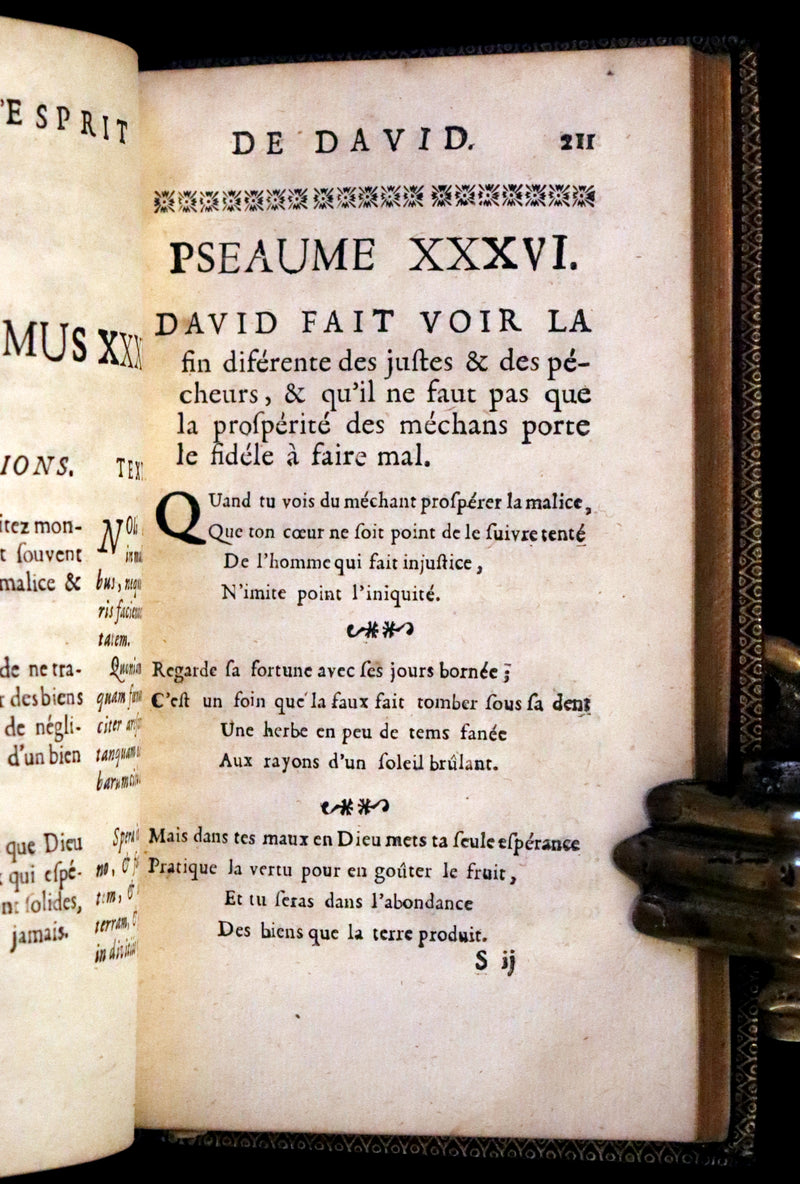 1698 Rare French Book - David's Book of Psalms, Pseaumes de David by M. Le Noble