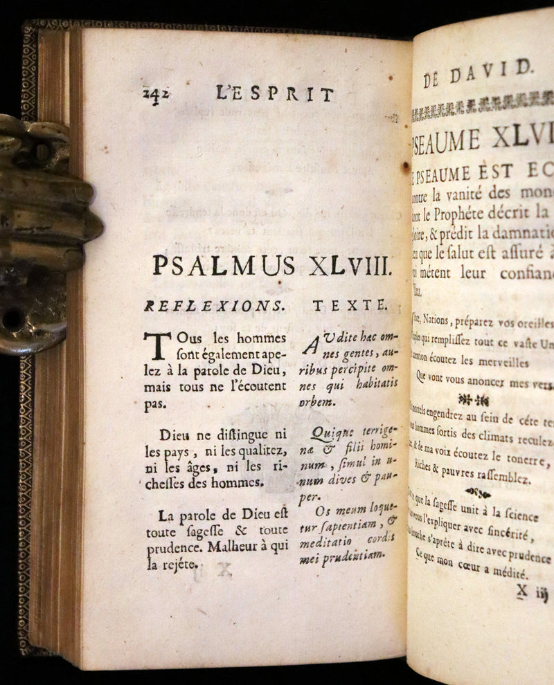 1698 Rare French Book - David's Book of Psalms, Pseaumes de David by M. Le Noble