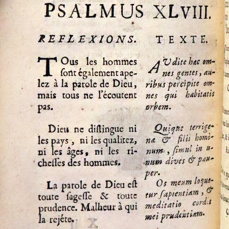 1698 Rare French Book - David's Book of Psalms, Pseaumes de David by M. Le Noble