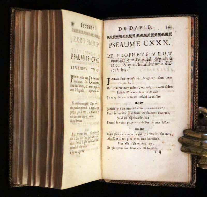 1698 Rare French Book - David's Book of Psalms, Pseaumes de David by M. Le Noble