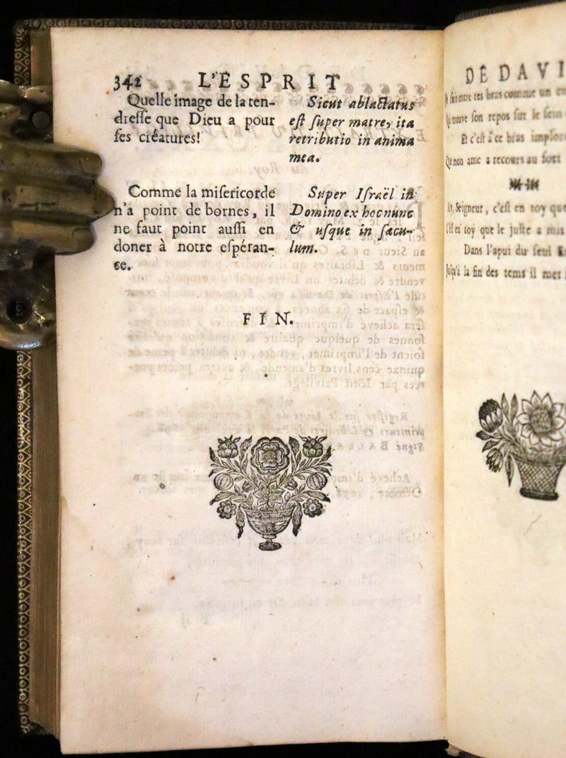1698 Rare French Book - David's Book of Psalms, Pseaumes de David by M. Le Noble
