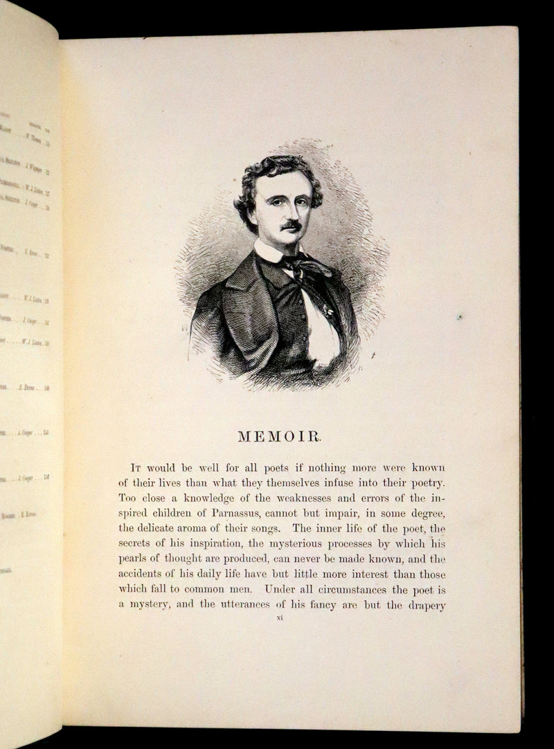 1866 Rare Book - The Poetical Works of Edgar Allan Poe, with Original Memoir
