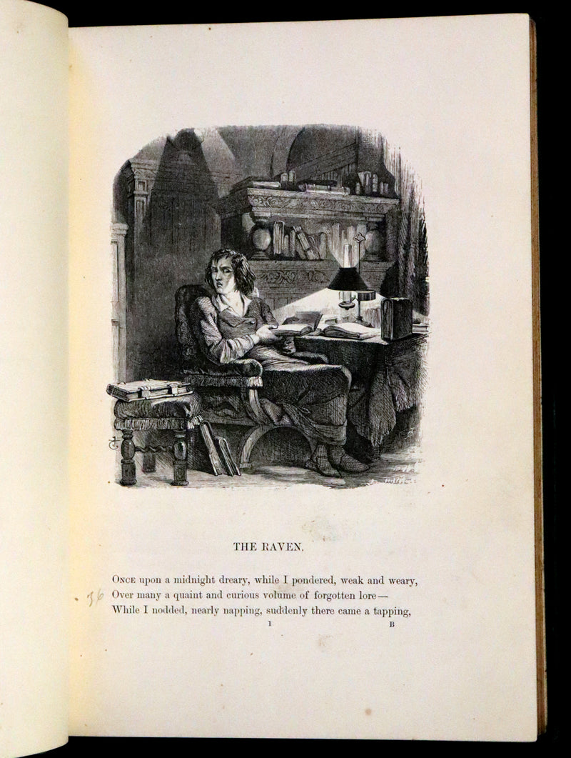 1866 Rare Book - The Poetical Works of Edgar Allan Poe, with Original Memoir