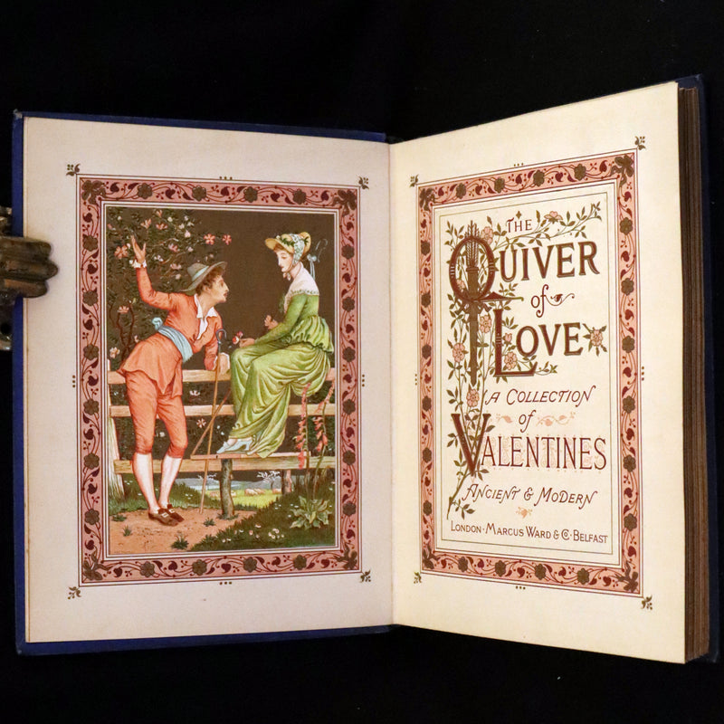1876 Rare Book - The Quiver of Love, Valentines Illustrated by Crane, Greenaway