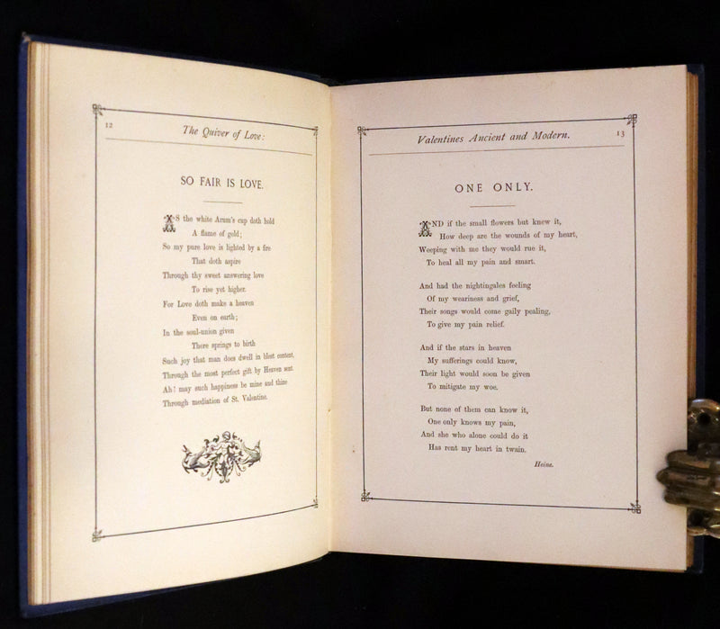 1876 Rare Book - The Quiver of Love, Valentines Illustrated by Crane, Greenaway