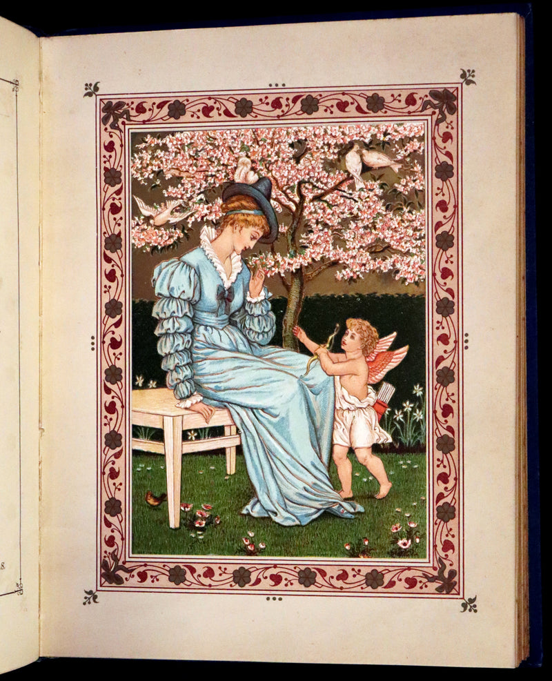 1876 Rare Book - The Quiver of Love, Valentines Illustrated by Crane, Greenaway