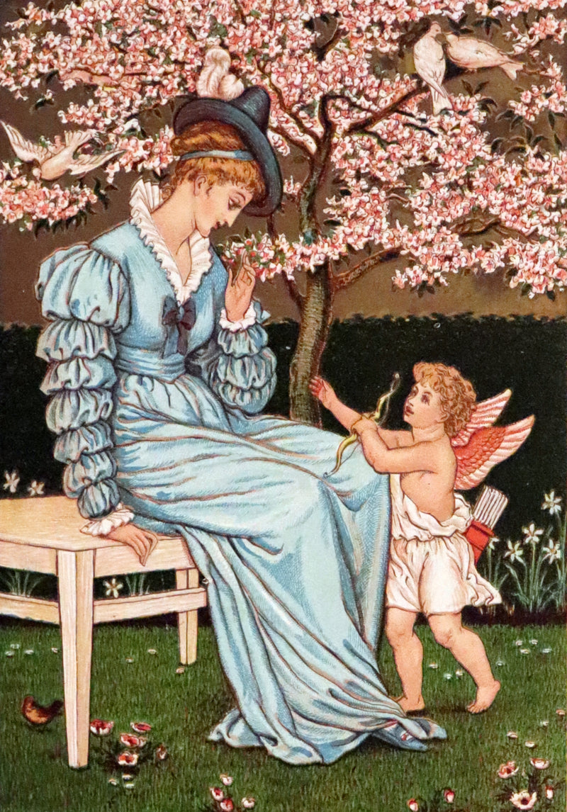 1876 Rare Book - The Quiver of Love, Valentines Illustrated by Crane, Greenaway