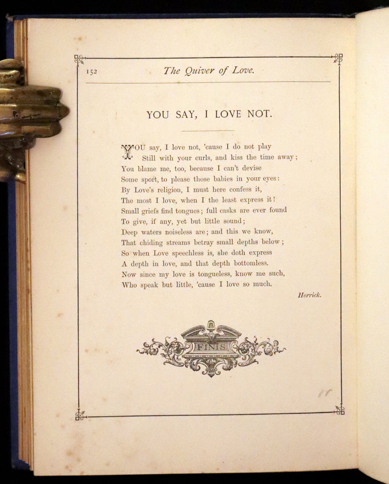 1876 Rare Book - The Quiver of Love, Valentines Illustrated by Crane, Greenaway