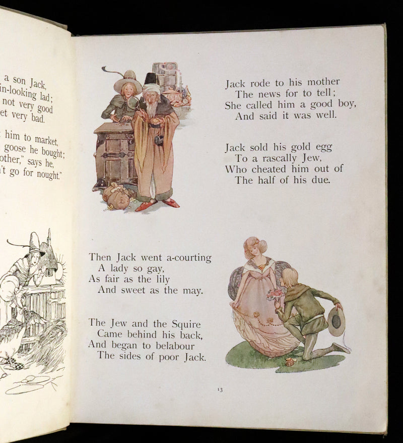 1921 First Edition - Old Mother Goose Nursery Rhyme illustrated by Anne Anderson