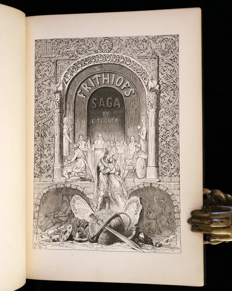 1878 Rare First Edition- Frithiof's Saga, Illustrated Viking Tales of the North